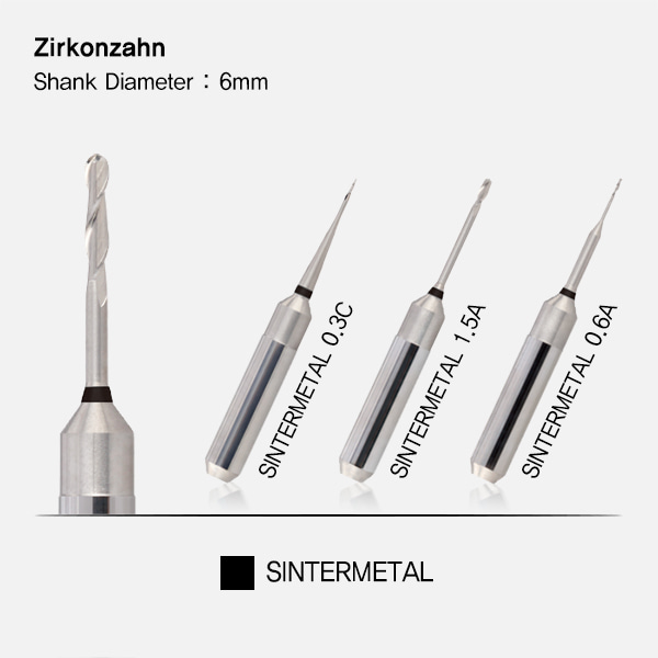Sintermetal Milling Bur (신터메탈 밀링 바 6mm)Zirkonzahn (지르콘쟌)