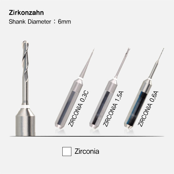 Zriconia Milling Bur (지르코니아 밀링 바 6mm)Zirkonzahn (지르콘쟌)